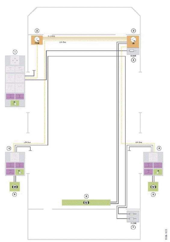 BMW 7 Series - System Circuit Diagram - Power Windows